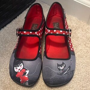 Playful Mary Jane Shoes for Kids - Black and Red